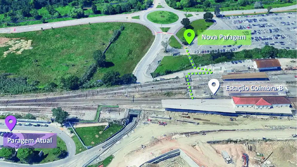 Alteração da paragem do transbordo rodoviário de Coimbra-B a partir de 19 de outubro